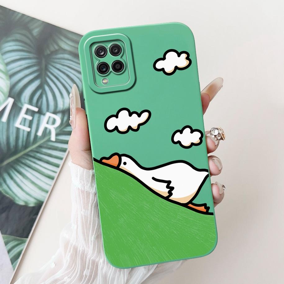 For Samsung Galaxy A12 Case SM-A125F Camera Protection Cover Cute Cartoon TPU Phone Case For Samsung M12 F12 SM-M125F A 12 Funda