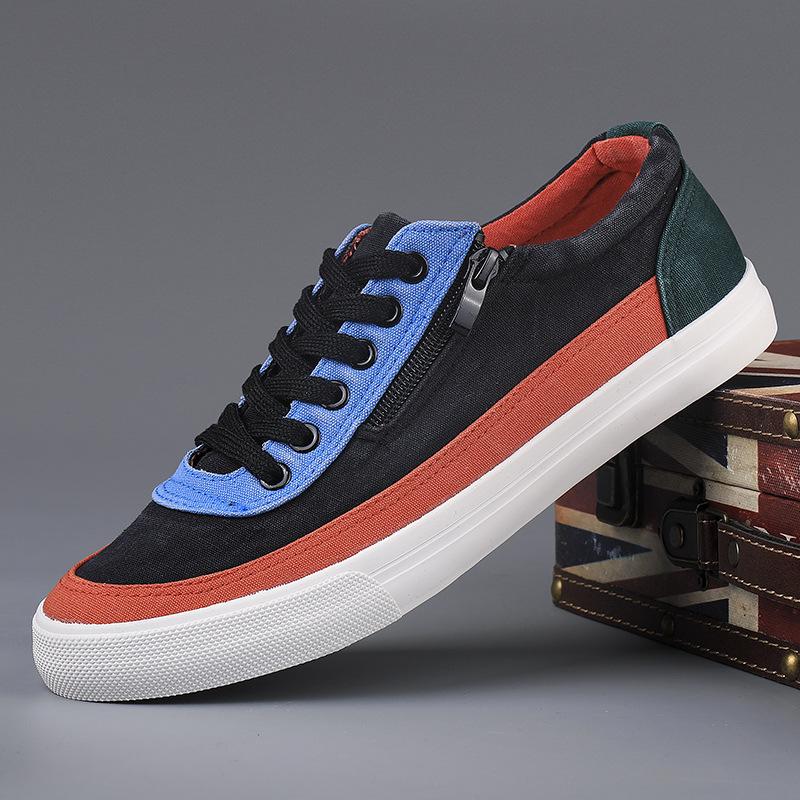 Spring 2026 Men's Breathable Canvas Low-Top Shoes - Trendy Casual Sports Skate Footwear