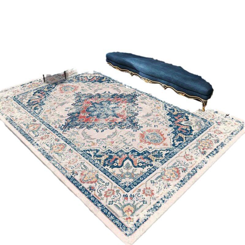 Waterproof TPR Sole Rug: Bohemian Sofa, Coffee Table, Bedside, Living Room Floor Mat - Wipeable, No-Wash Needed