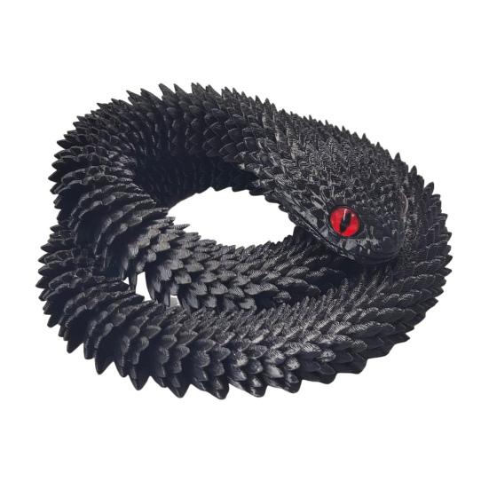 3D Baskılı Yılan Oyuncağı Eklemli Engerek Figürü Fidget Yılan Oyuncağı Koleksiyonluk Yılan Modeli Esnek Eklemlerle Ev Ofis Masası Dekoru için