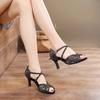 Damen Latin Tango Soft Bottom Ballroom Dance Schuhe mit Absatz 7CM