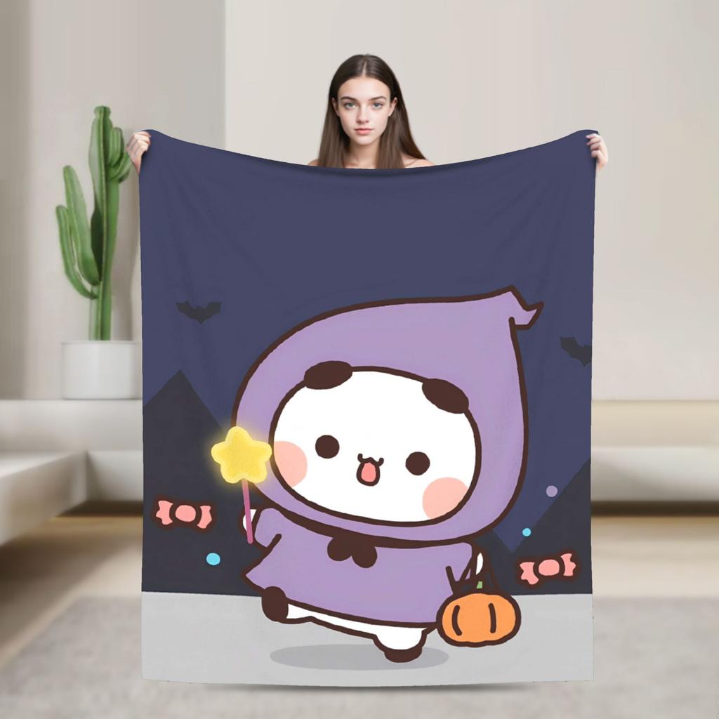 Super Warm BlanketStudents Picnic Bubu Dudu Halloween Throw Blanket Flannel Bedspread For Living Room Aesthetic Sofa Bed Cover
