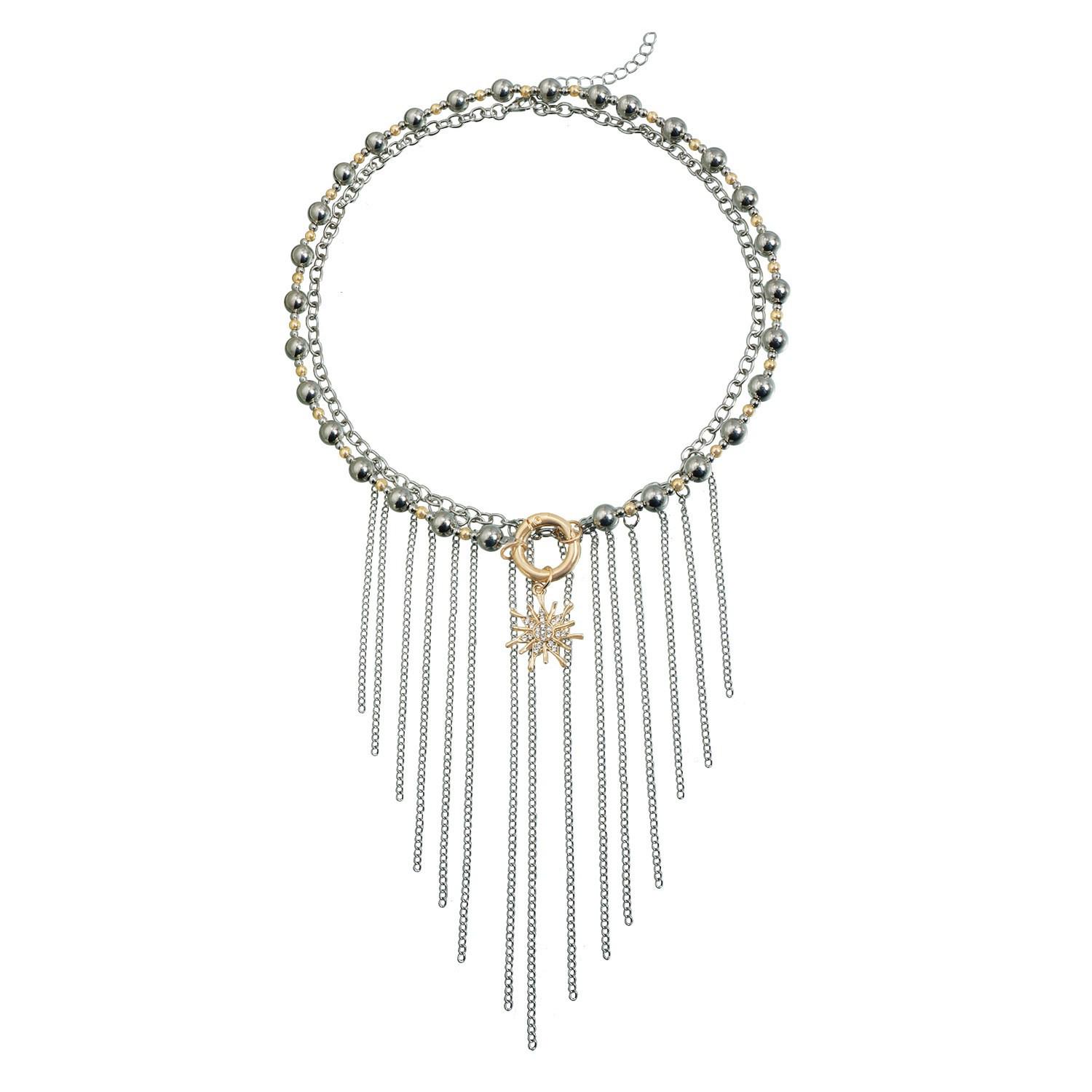 Геометрическое Круглое Бусины Подсолнух Кисточка Ожерелье - Легкая Роскошь Модный Стиль