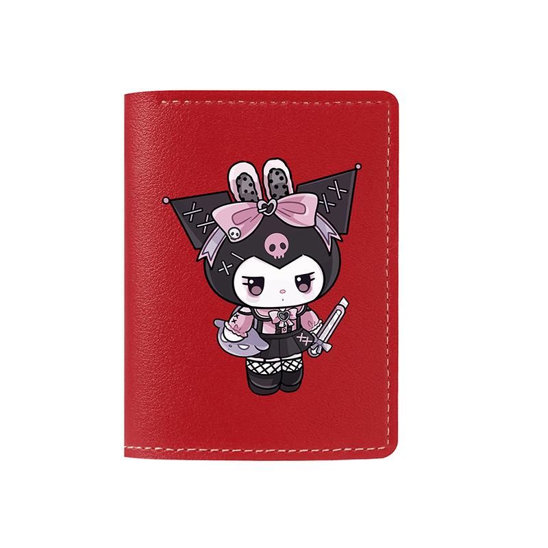 

Кошелек на молнии Kuromi Мини-кошелек из ПУ Вертикальный кошелек Отделение для ID-карты/водительского удостоверения Сумка для хранения Билетница для женщин Милый подарок