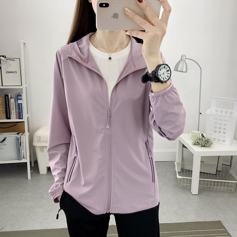 Women's Summer UV-Blocking Ice Silk Jacket - Breathable Plus Size Sun Protection for Running