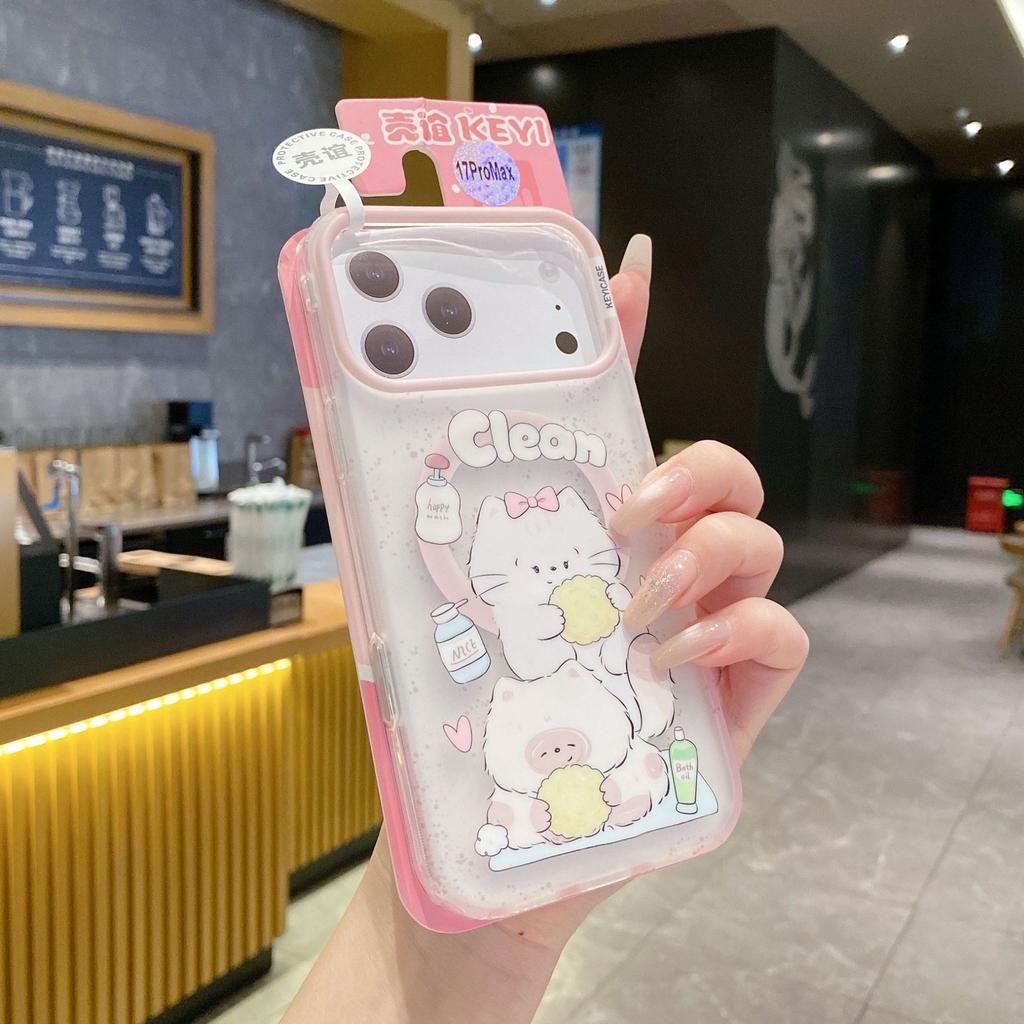 Applicable to the new iPhone Kameng magnetic suction series mobile phone case kitten rabbit pattern Apple 16 protective case
