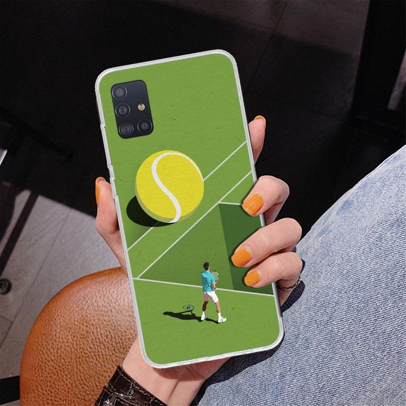 

Tennis Sport Phone Case For Samsung Galaxy A52 A32 A22 A12 A51 A31 A50S A30S A20S A10S Note 20 Ultra 10 Plus S10 A72 A71 Galaxy Samsung A02S