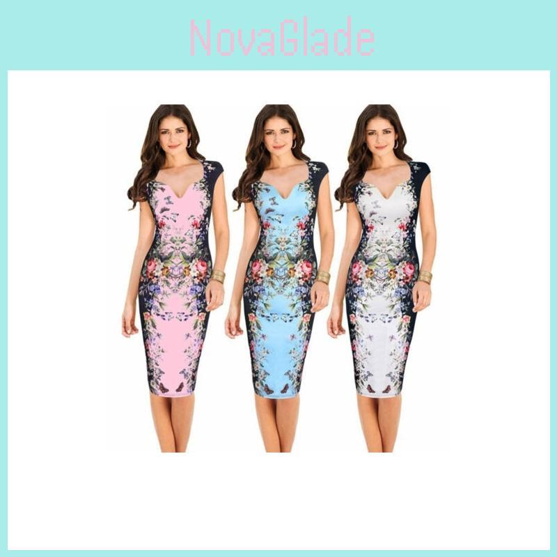 Women Elegant Career Bodycon Evening Party Wear Business Office Dress For All Occasions