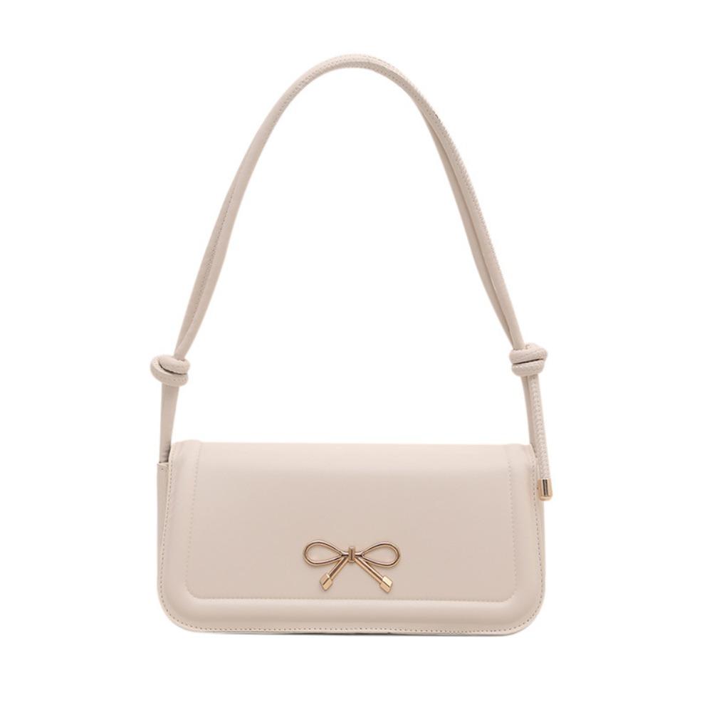 

Solid Color Bowknot Shoulder Bag Korean Underarm Bag All Match Bow Crossbody Bag Girls белый