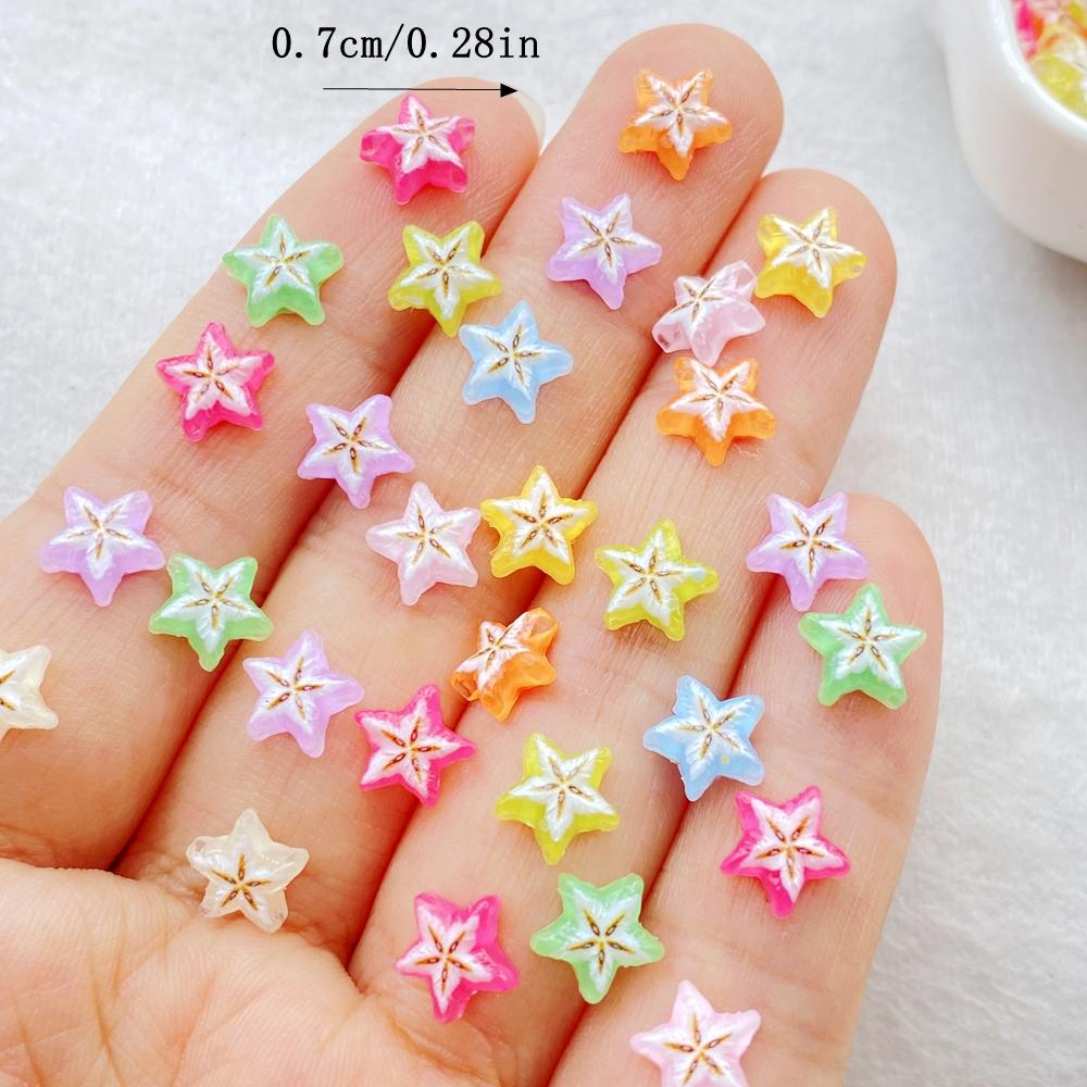 

50pcs Mixed Resin Cute mini fruit starfruit star Flatback Rhinestone Figurines Nail Art DIY Party Scrapbook Accessories Crafts