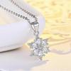 Women's sterling silver diamond snowflake pendant necklace