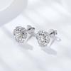 Snowflake 0.5 Carat 5MM D Color 925 Sterling Silver Moissanite Diamond Anniversary Wedding Stud Earrings for Woman