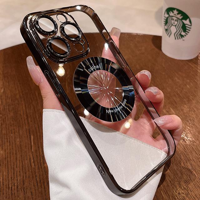 Luxury Plating For Magsafe Magnetic Case For Apple iPhone 15 14 Plus 13 12 11 Pro Max Wireless Charge Transparent Phone Cover