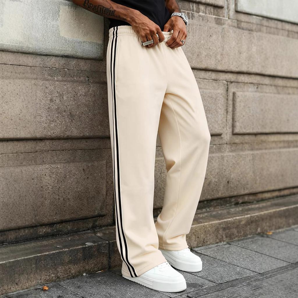 Men's Straight Leg Track Pants with Side Stripe Athletic Style for father day gifts and my orders Suitable for Daily Wear