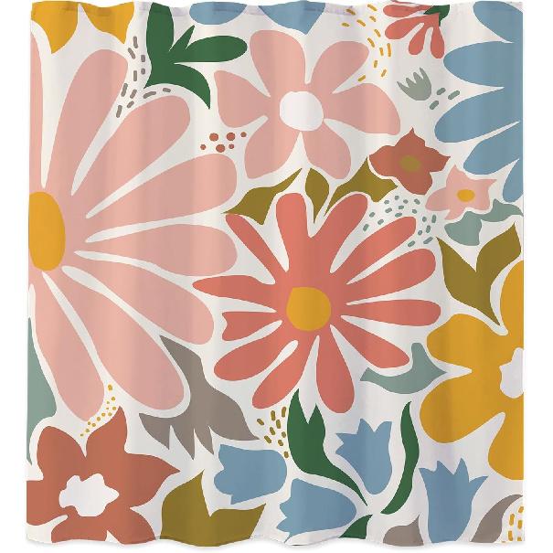 

Abstract Flower Pastel Shower Curtain 60WX71L Inch Flower Matisse Aesthetic Contemporary Modern Vintage Art Bathroom Decor Accessory Set Waterproof