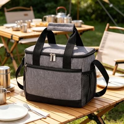 Isolierte Lunchtasche mit verstellbarem Tragegurt, große Kühlertasche, wasserabweisende Bento-Lunchtasche für Camping, Picknick, Reisen im Freien