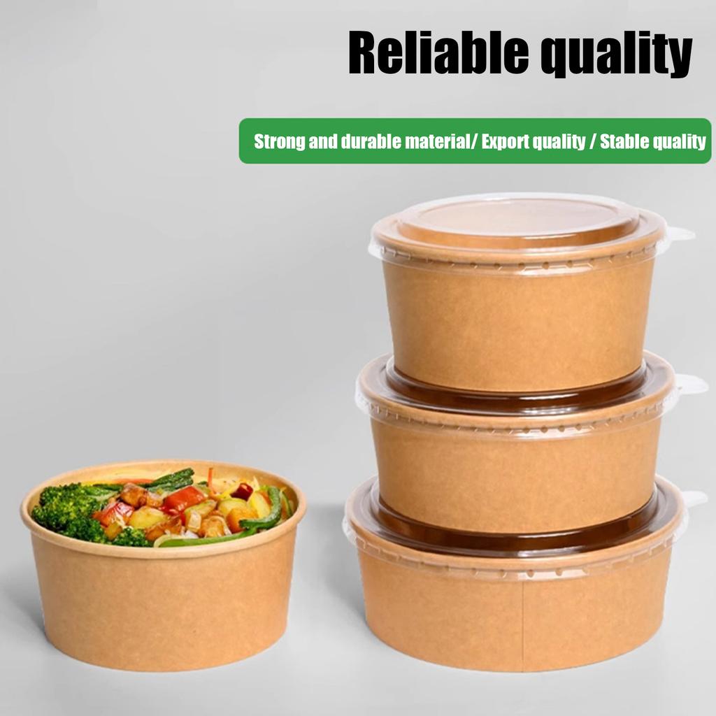 Disposable Lunch Boxes,  Bowls, Microwaveable And Refrigerable Thickened With Lids, 50 Pieces