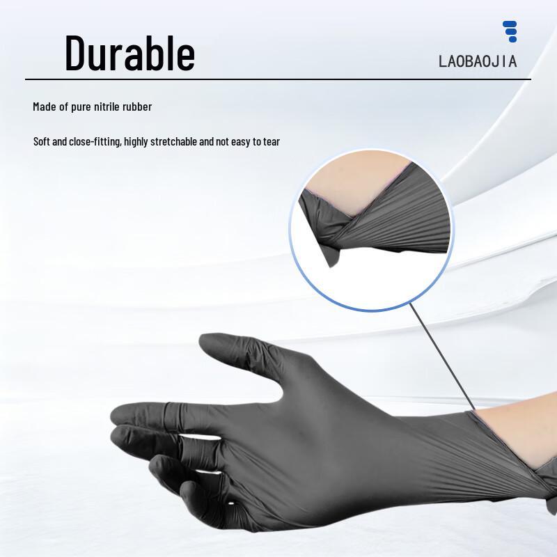 Disposable Black Nitrile Work Gloves Small (S)