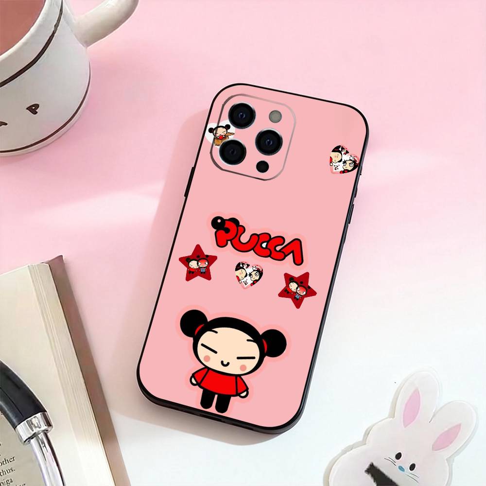 Cute Cartoon-Pucca Phone Case For iPhone 17,16,15,14,13,12,11 Plus,Pro,Max,XS Silicone Soft Cover