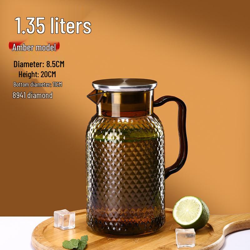 Commercial Cold Water Striped Acrylic Pitcher - Durable and Drop-Proof for Juice, Tea, Water, or Lemonade.