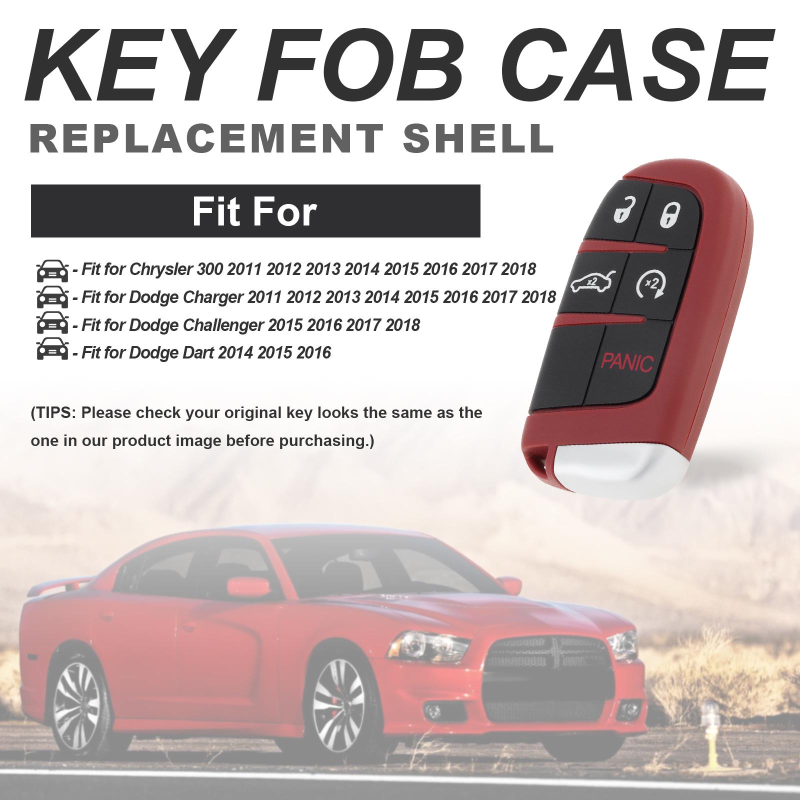 

3/4/5 кнопок дистанционного ключа автомобиля оболочки износостойкий бесключевой доступ брелок чехол подходит для Dodge / Chrysler 5 Buttons A