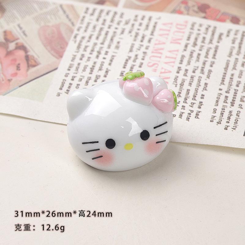 10/50PCS Cartoon DIY Fruit Big Head Cat Resin Accessories Accessories Cream Gel Hair Clip Keychain Pendant Accessories