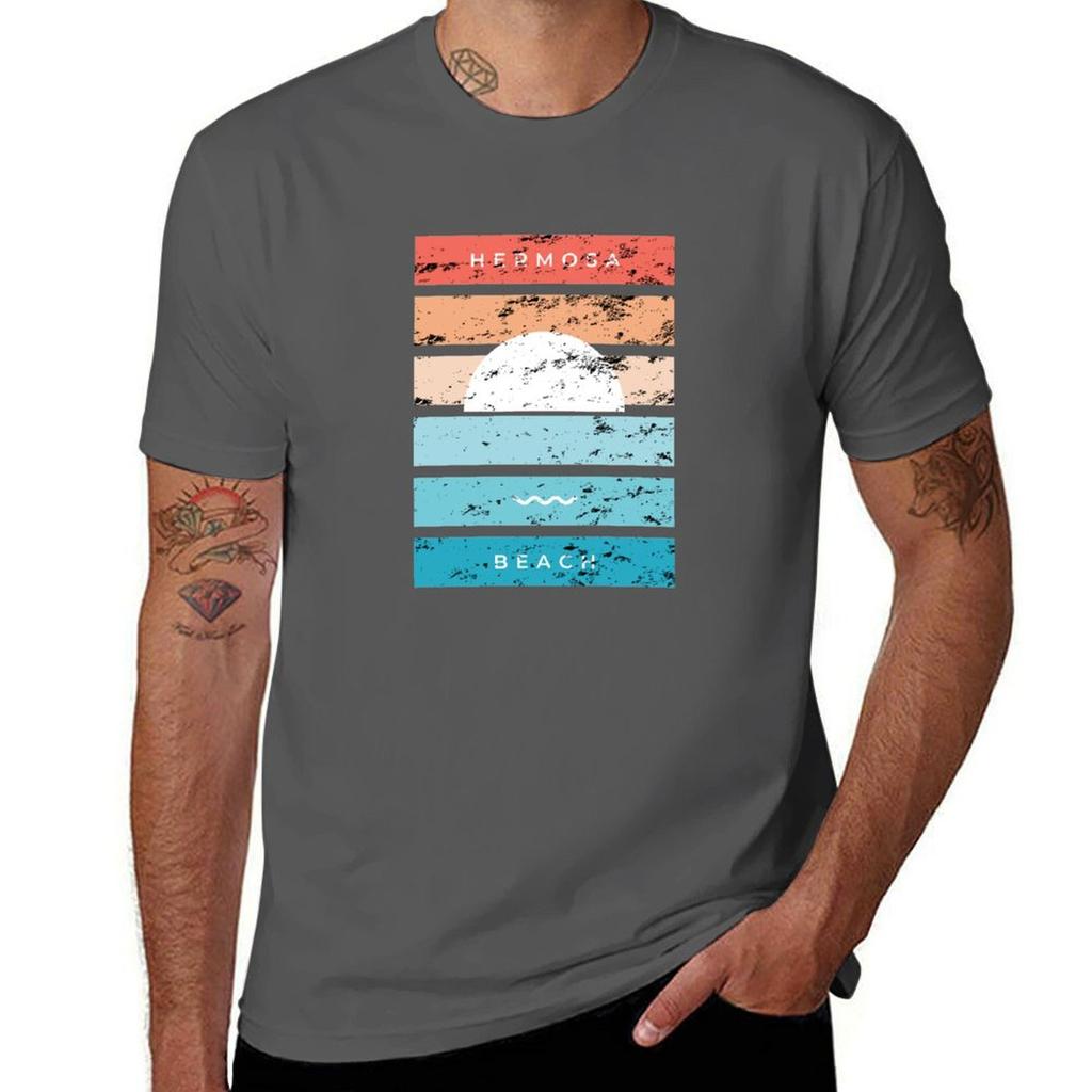 Hermosa beach california los angeles Retro Vintage T-Shirt man t shirt summer t shirts for man cotton funny T-Shirt