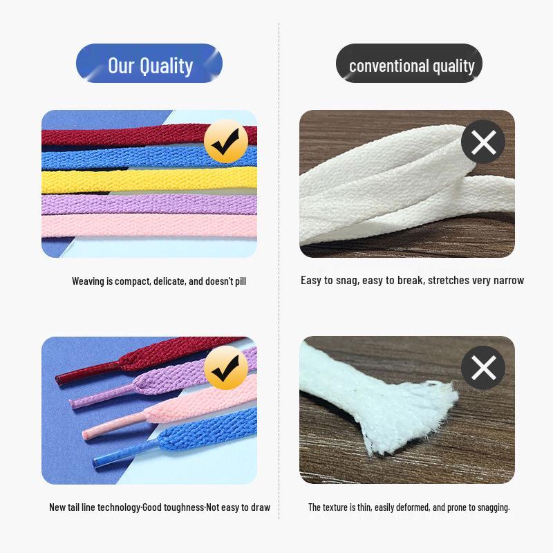 Single Layer Black & White Flat Shoelaces for Canvas Sneakers - Casual & Trendy Style