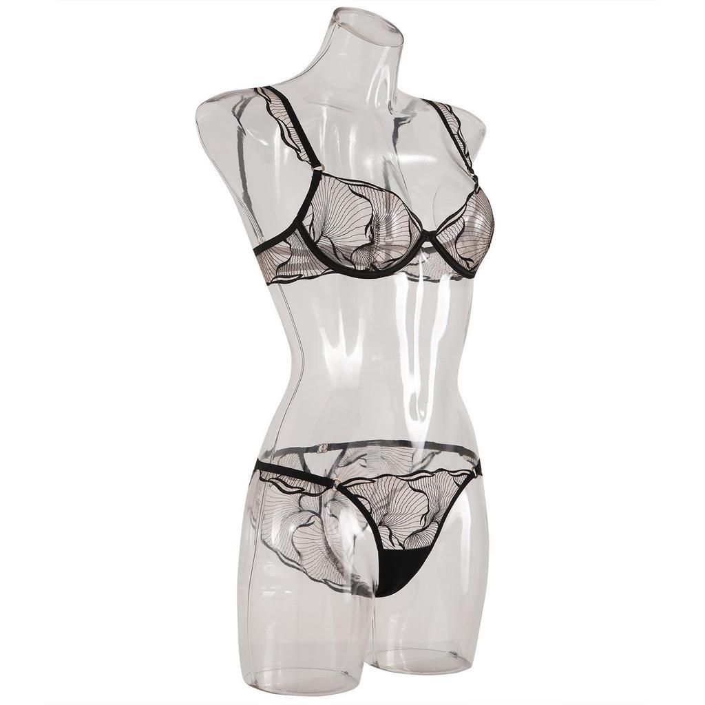 European and American Ultra-Thin French Lingerie Set - High-Quality, Sexy Bra and Panties