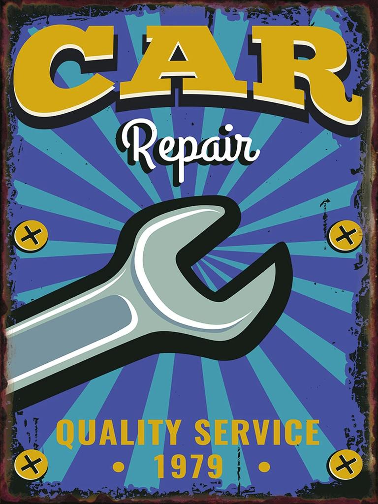 Funny Mechanic Shop Sign Mechanic Hourly Rate Reproduction Vintage Metal Sign Tin for Man Cave, Cars, Workshop Garage Wall Deco