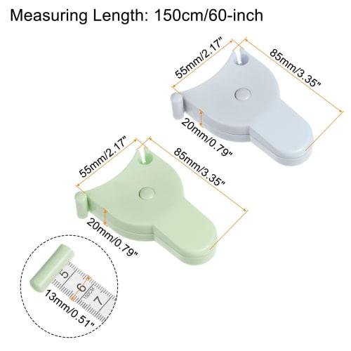 uxcell Body Measuring Tape, 150cm Automatic Retractable Measuring Tape with Locking Pin and Push Button for Body Measurements, Sewing, Fabric, and Clo
