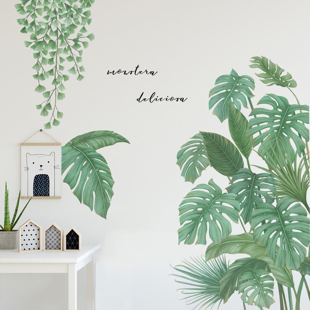 Creative Green Plants Wall Stickers Living Room Bedroom Background Home Decoration Wallpaper For Wall Decals Combination Mural
