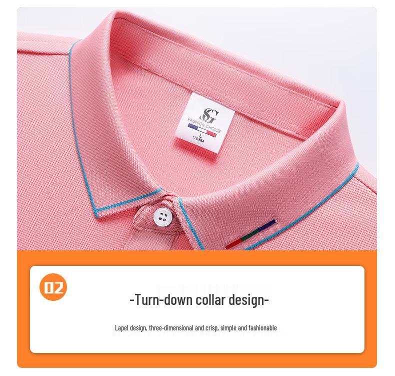 Custom Men's Breathable Short Sleeve Polo Shirt with Logo Printing