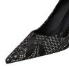 Zarte und Intellektuelle Spitze mit Unregelmäßigen Mustern und Feinen Absätzen, Professionelle Damen-Pumps