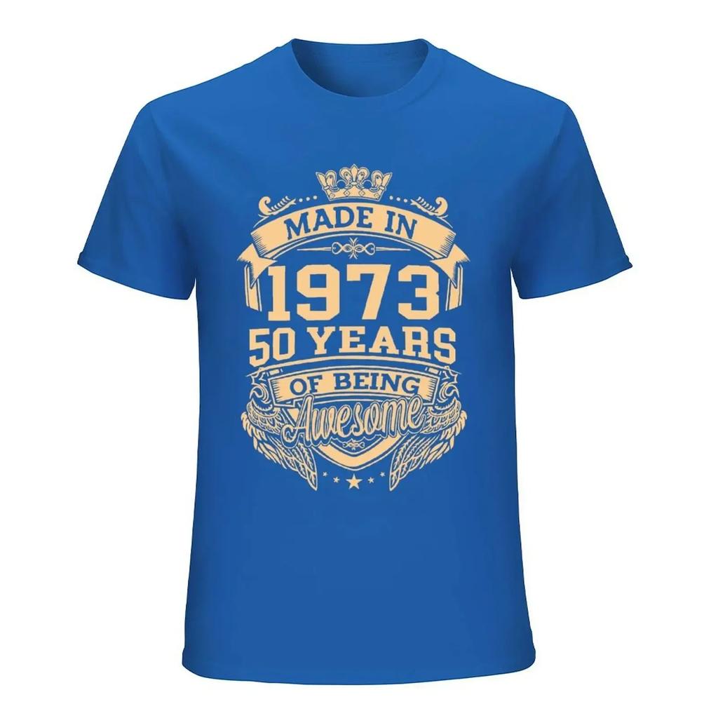 Made In 1973 50 Years Of Being Awesome 50th Birthday Men's Novelty T-Shirt Tee Streetwear Women Casual Harajuku