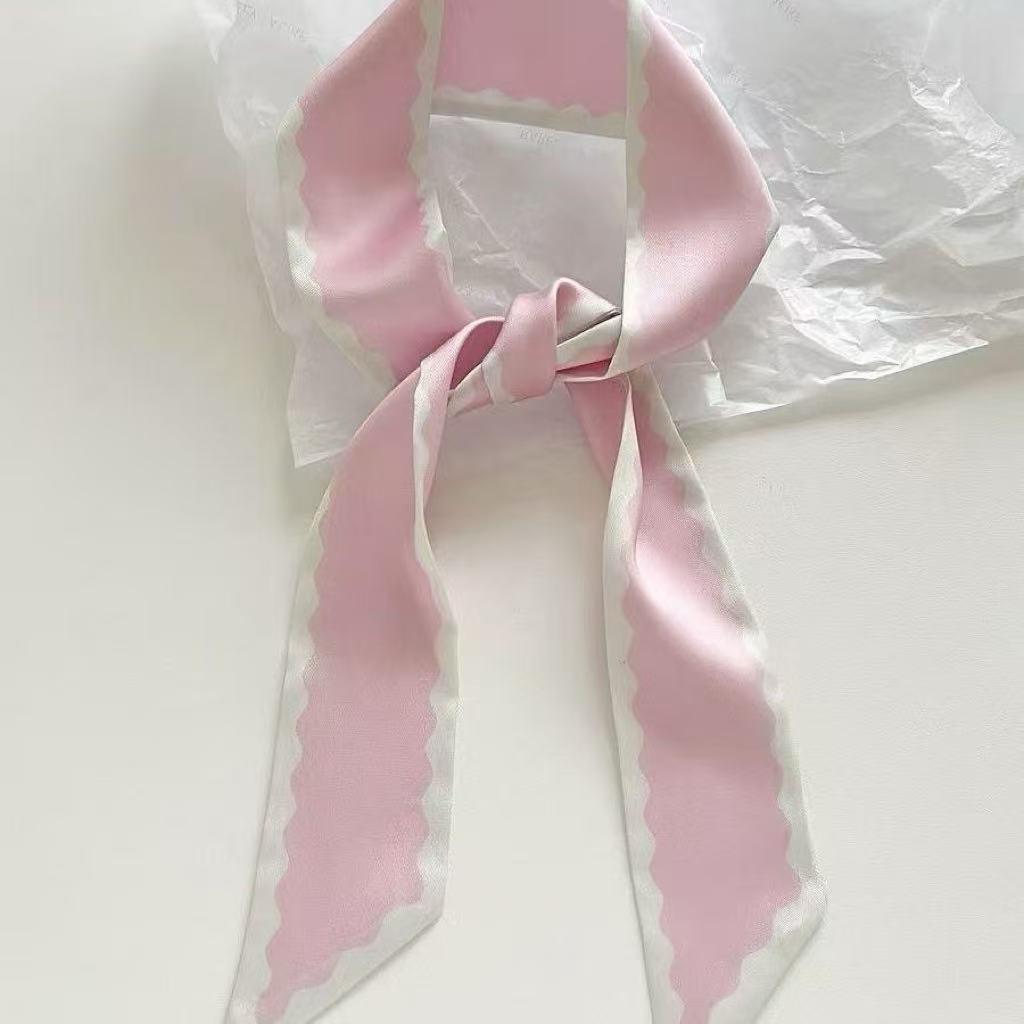 Women's Striped Silk Scarf: Versatile Spring/Summer Neck Accessory & Hair Tie