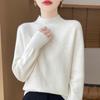 2024 Autumn/Winter High Neck Beaded Wool Sweater - Long Sleeve, Loose Fit
