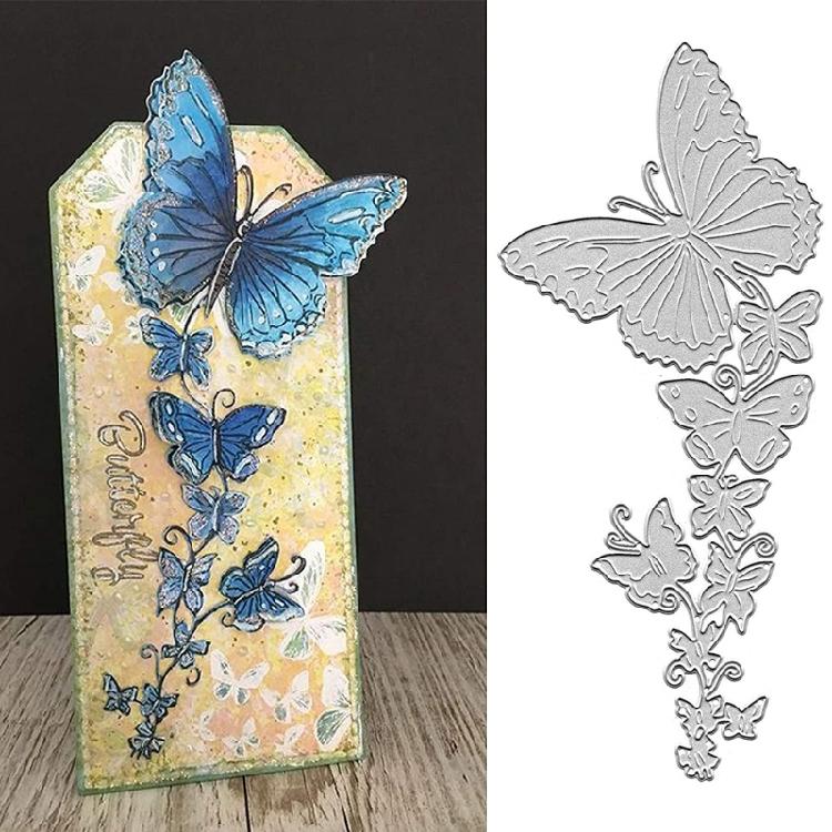 Plantilla de repujado para tarjetas DIY Troquelados de Metal para Borde con Forma de Mariposa Marco