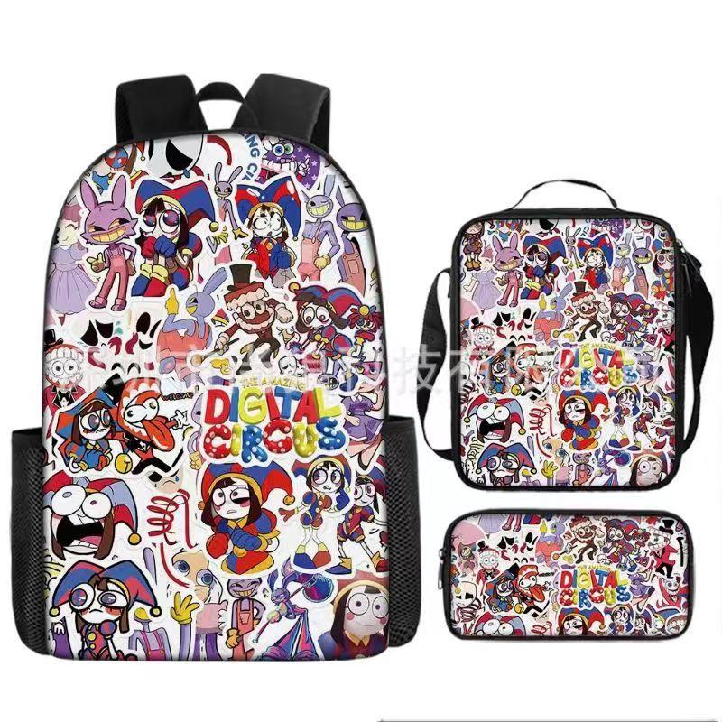 Magic Digital Circus Schultasche Grundschule 3.-4.-5. Klasse Leichtgewicht Großes Fassungsvermögen Rückenschutz Cartoon Anime Rucksack
