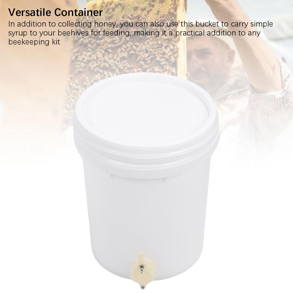 5 Gallon Honey Bucket with Lid and Gate Plastic Honey Storage Container for Beekeeping