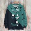 Women's Casual Long Sleeve Halloween Print Round Neck Knit Sweater Top