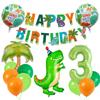 Dinosaur Theme Birthday Flag Green Dinosaur Aluminum Film Balloon Children'S Birthday Party Balloon Decoration