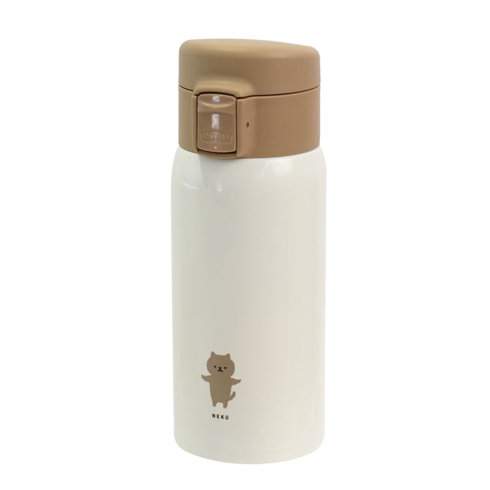 Sabu Muumuu Stainless Steel Milk Product 391101 One-Push Bottle, Cat, 350mL, Number
