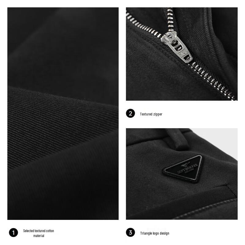 SEPTWOLVES Men's Straight Fit Elastic Cropped Trousers