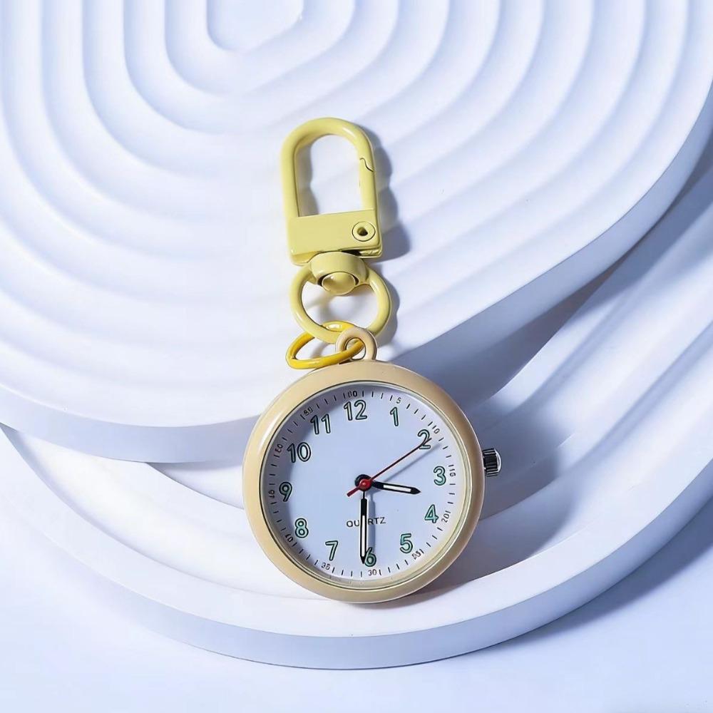 Metal Keychain Pocket Watch Quartz Movement Minimalist Nurse Watch Watch Pendant  Backpackers