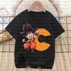 Dragon Ball Goku T-shirt Cotton Children A-Z Letter Tee Top Black Round Collar Clothing Boys Girl Summer Short Sleeve Kids