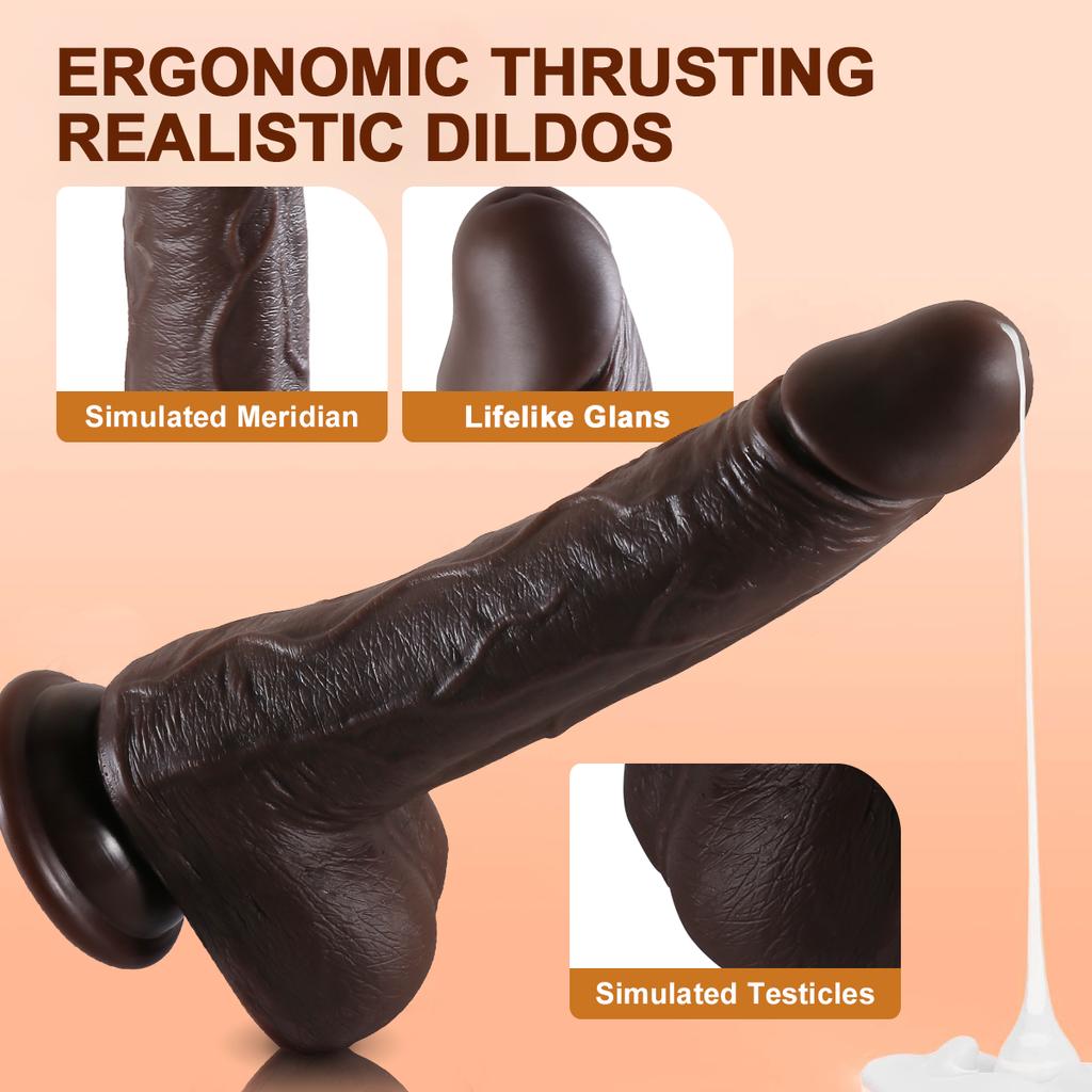 Dildo elettrico deluxe da 8,8 pollici - 8 modelli di spinta, 10 modalità di vibrazione, funzione di rotazione, giocattolo sessuale per adulti impermeabile silenzioso e sicuro per il corpo per le donne