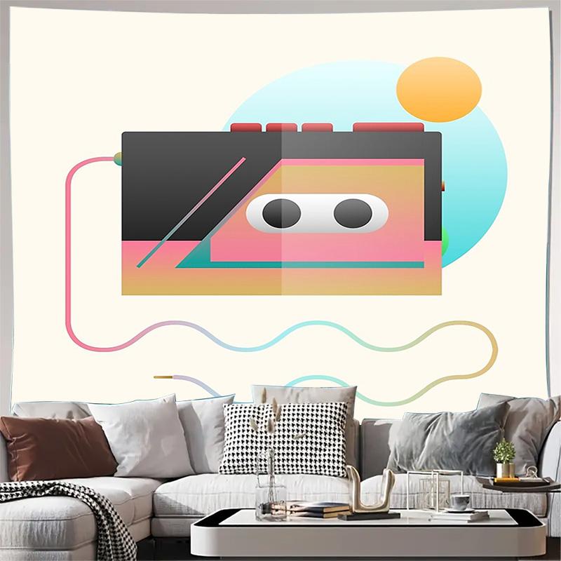 

Ретро Волна Гобелен Эстетичный Декор Комнаты Vaporwave Настенное Полотно Хиппи Декор Спальни Психоделическое Искусство Настенный Гобелен Крутой Декор Комнаты 74x94cm(29x37in)
