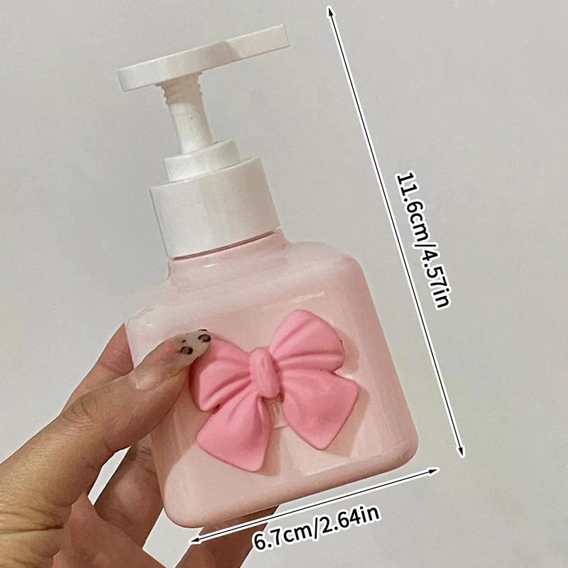 200ml Bow Soap Dispenser Refillable Shower Bottle Plastic Press Pump Lotion Bottle for Liquid Hand Sanitizer Shampoo Bathroom