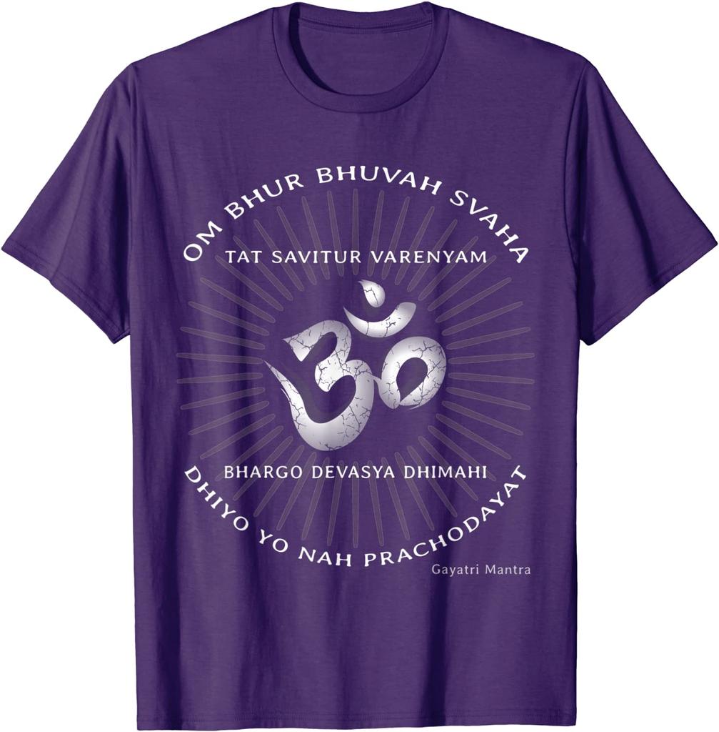 Gayatri Unisextra Shirt Om Symbol Spiritual Indian Sanskrit T Shirt Short Sleeve 100 Cotton Casual Tshirts Loose Top Size S3XL